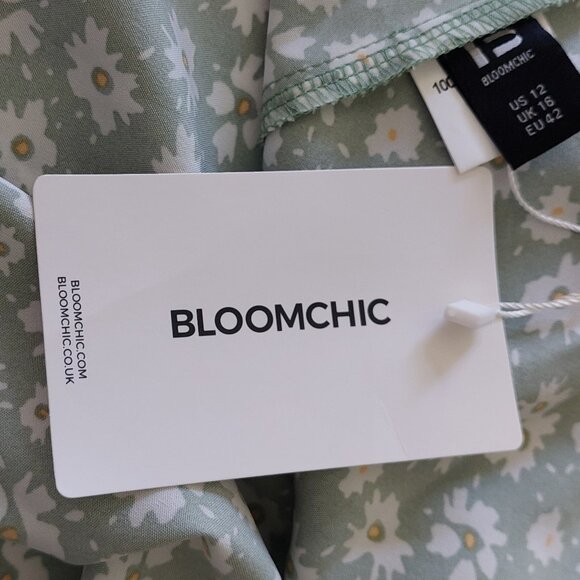 BloomChic Light Green Floral Peplum Tank Top Women's Size 12 - Picture 7 of 10